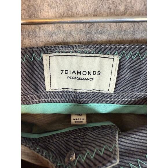 7 Diamonds Performance Mens Striped 10" Tan Shorts - Size 40 - Picture 6 of 6